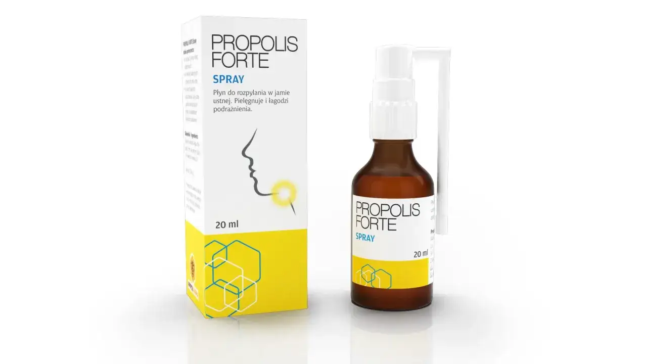 różne formy propolisu na dziąsła (krople, żel, spray)